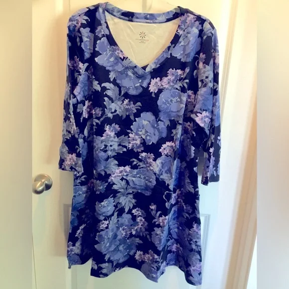 isaac mizrahi pima cotton dress Isaac Mizrahi Live Essentials Petite Womens Pima Cotton Dress Sz XLP Blue B3*N